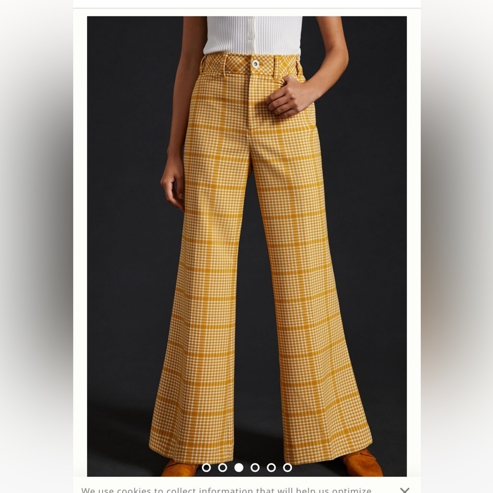 Anthropologie Maeve Retro Plaid Trousers, NWT, size 16 - Picture 4 of 16